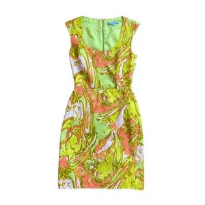 Antonio Melani Psychadelic 60’s Inspired Paisley Sheath Midi Dress | Size 0